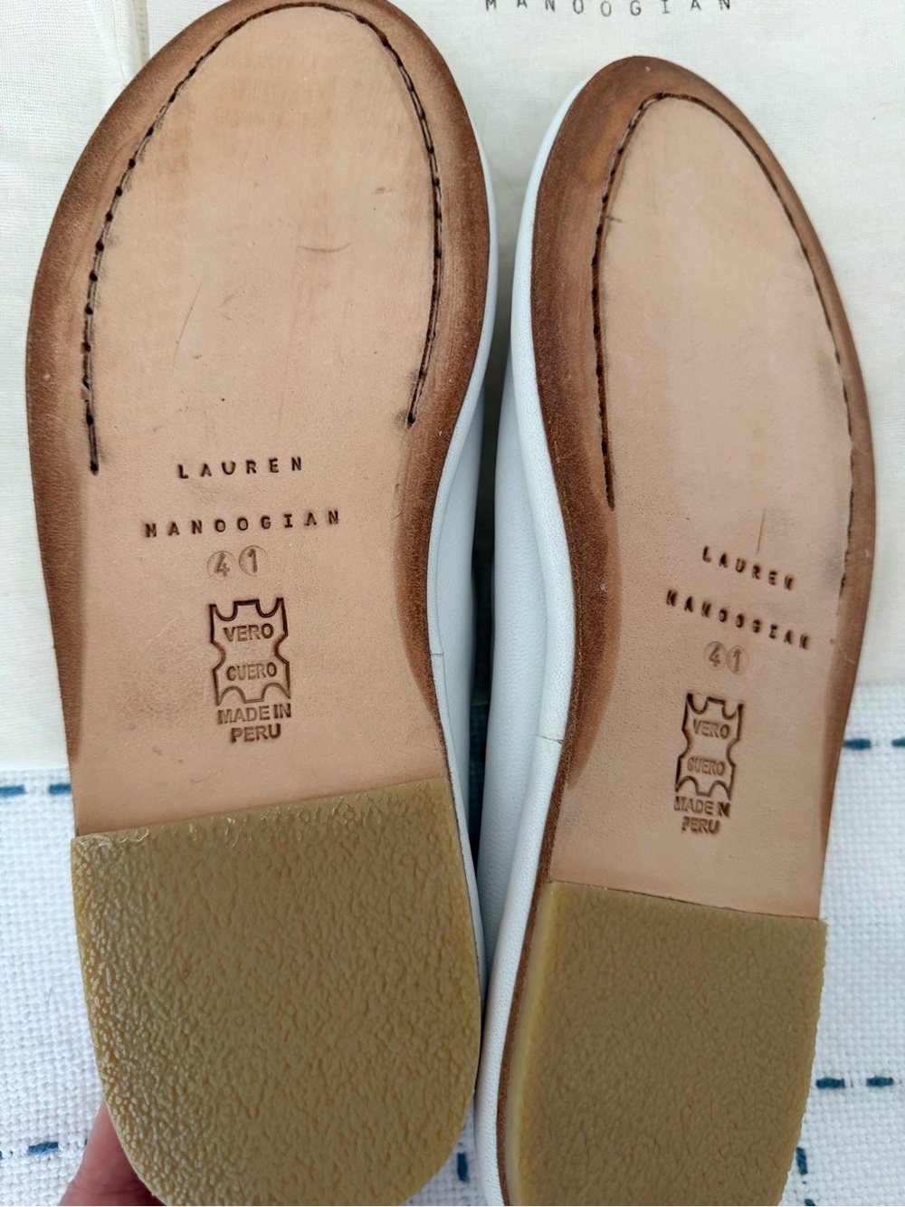 NWOT Lauren Manoogian White Elastic-Sling Ballet Flats - Picture 5 of 8